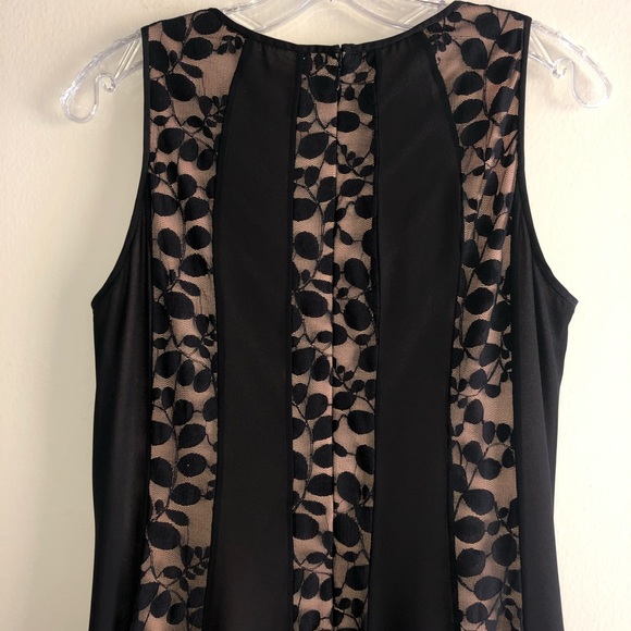 Nine West Fit and Flare Black & Nude Lace Dress - Picture 5 of 8